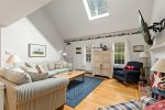 Vaulted ceilings in the cozy living space